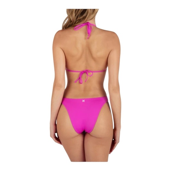 Hurley Solid Reversible Scoop Bikini Bottom in pink/tangerine NWT - Picture 5 of 7